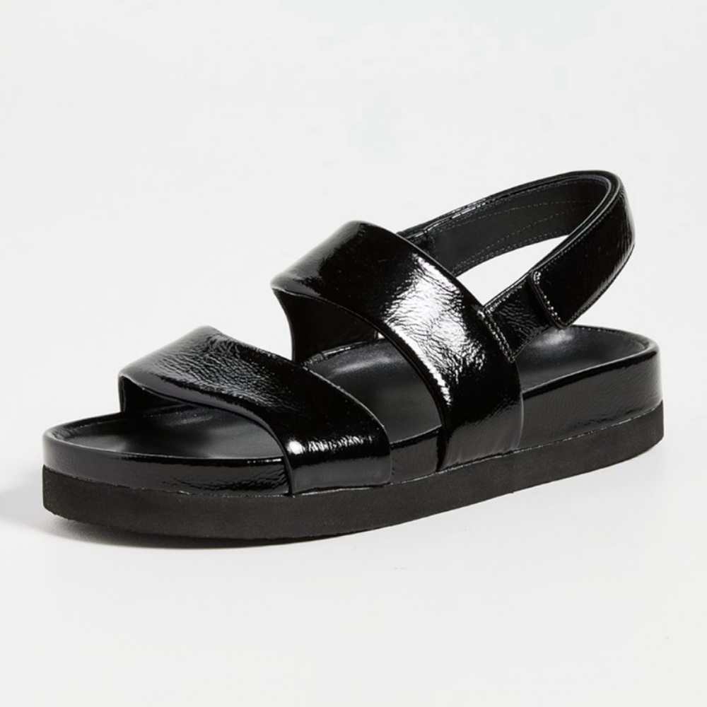 Vince Gemini Black Patent Sandals Size 7 - Picture 3 of 5